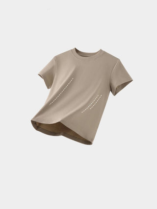 Essential basic plain fitted cotton blend crewneck tee: White / M