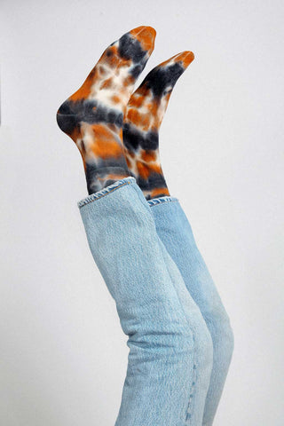 Trippy Tie Dye Ankle Sock: Yellow