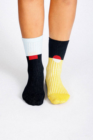 Casey Shimmer Ankle Sock: Seafoam