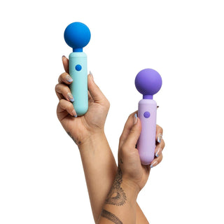 Unbound Dex Compact Wand Vibrator: Cerulean / Aqua