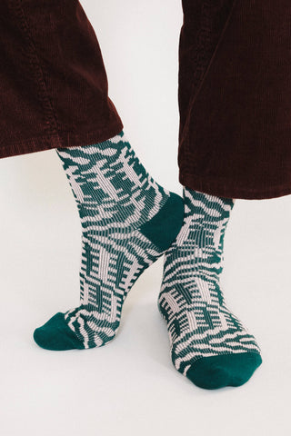 Mixer Knit Dress Crew Sock: Black