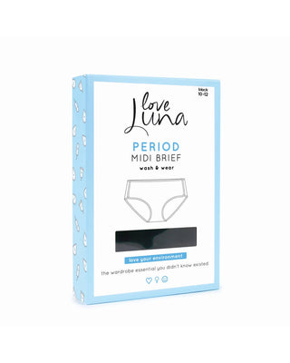 Love Luna Midi Brief Period Panty: Black / XL-8