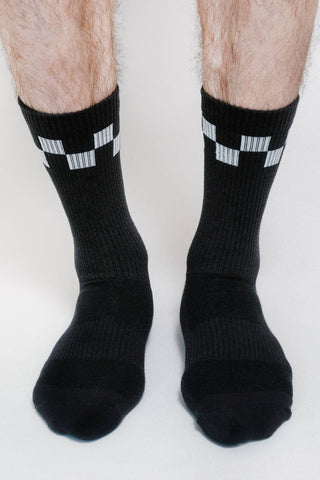 Life Rips Knit Crew Sock by Loindaflow: Washed Black / OSFA