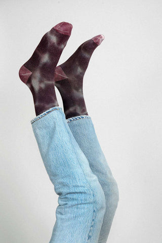 Trippy Tie Dye Ankle Sock: Yellow