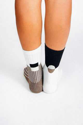 Casey Shimmer Ankle Sock: Seafoam