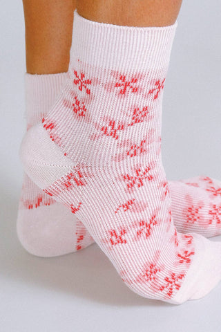 Blossom Ankle Sock: Black