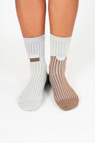 Casey Shimmer Ankle Sock: Seafoam