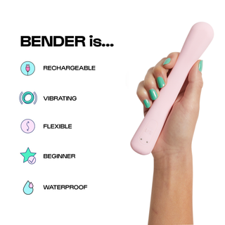 Bender Multi-Speed Waterproof Silicone Sex Toy: Quartz Pink