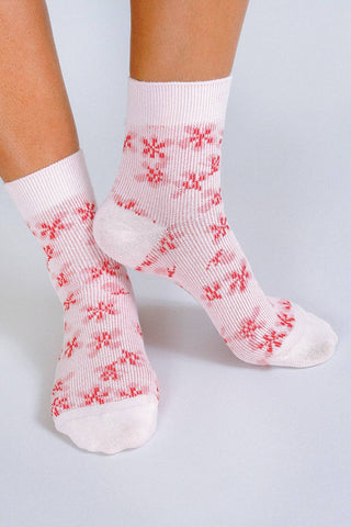 Blossom Ankle Sock: Pink