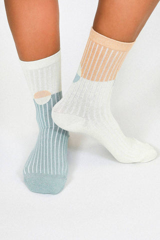 Casey Shimmer Ankle Sock: Camel