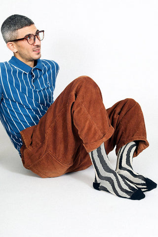 Groove Knit Dress Crew Sock: Black