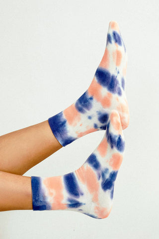 Trippy Tie Dye Ankle Sock: Yellow