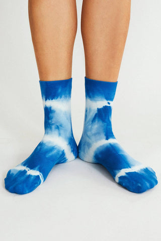 Trippy Tie Dye Ankle Sock: Yellow