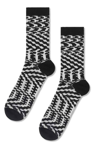 Mixer Knit Dress Crew Sock: Black