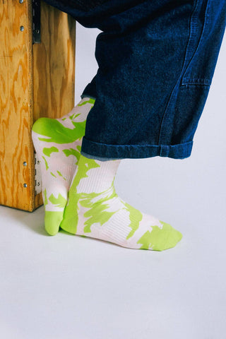 Tropics Crew Sock: Neon