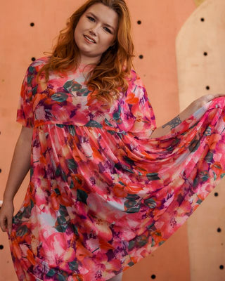 Printed Swing Swing Mesh Dress