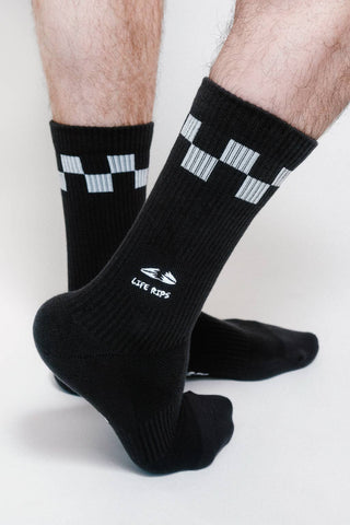Life Rips Knit Crew Sock by Loindaflow: Washed Black / OSFA