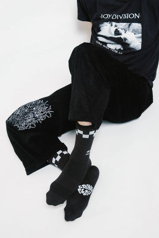 Life Rips Knit Crew Sock by Loindaflow: Washed Black / OSFA
