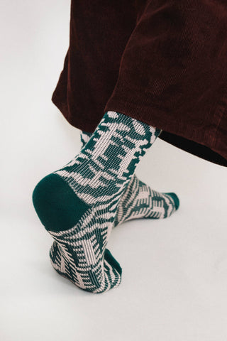 Mixer Knit Dress Crew Sock: Black