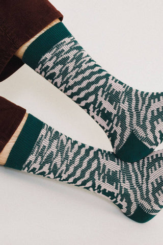 Mixer Knit Dress Crew Sock: Black