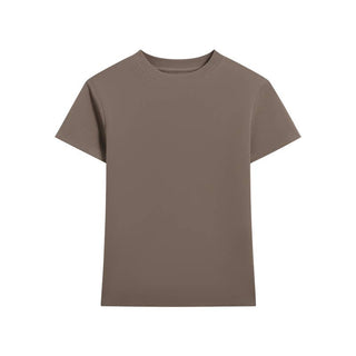 Essential basic plain fitted cotton blend crewneck tee: White / L