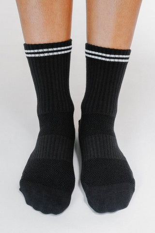 Rock On Knit Ankle Sock by Loindaflow: Washed Black / OSFA