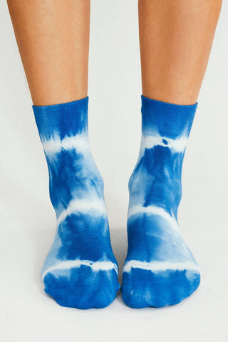 Trippy Tie Dye Ankle Sock: Yellow