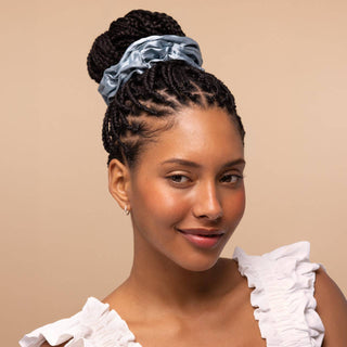 Satin Sleep Scrunchies 5pc Set - Haze Blue