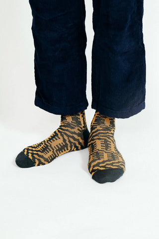 Mixer Knit Dress Crew Sock: Black