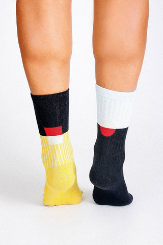 Casey Shimmer Ankle Sock: Camel
