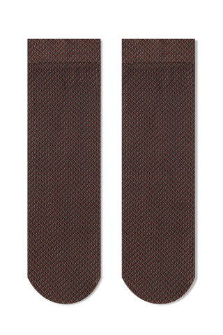 Ollie Patterned Nylon Ankle Sock: Orange