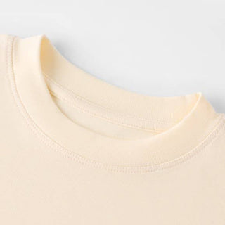 Essential basic plain fitted cotton blend crewneck tee: White / L