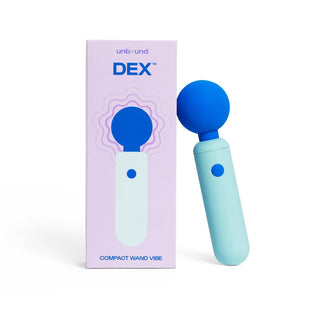 Unbound Dex Compact Wand Vibrator: Cerulean / Aqua