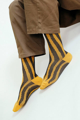 Groove Knit Dress Crew Sock: Black