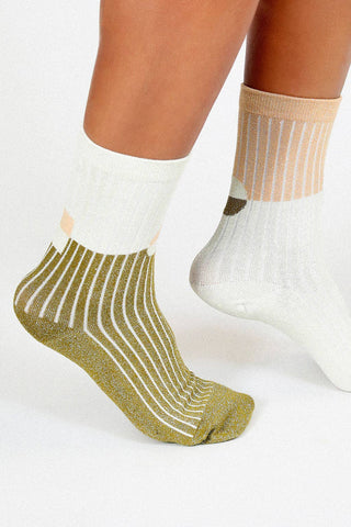 Casey Shimmer Ankle Sock: Seafoam