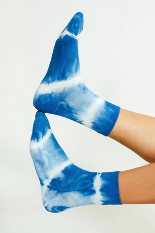 Trippy Tie Dye Ankle Sock: Yellow