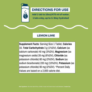 Hydration Tablets: Natural LEMON-LIME Electrolyte Tablets
