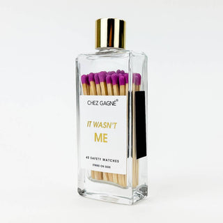 It Wasn't Me Matches - Glass Bottle Matchsticks - Bright Purple - cantiqLA