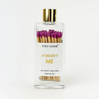 It Wasn't Me Matches - Glass Bottle Matchsticks - Bright Purple - cantiqLA