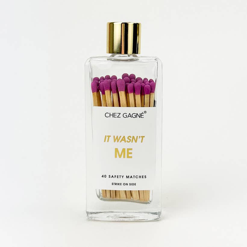 It Wasn't Me Matches - Glass Bottle Matchsticks - Bright Purple - cantiqLA