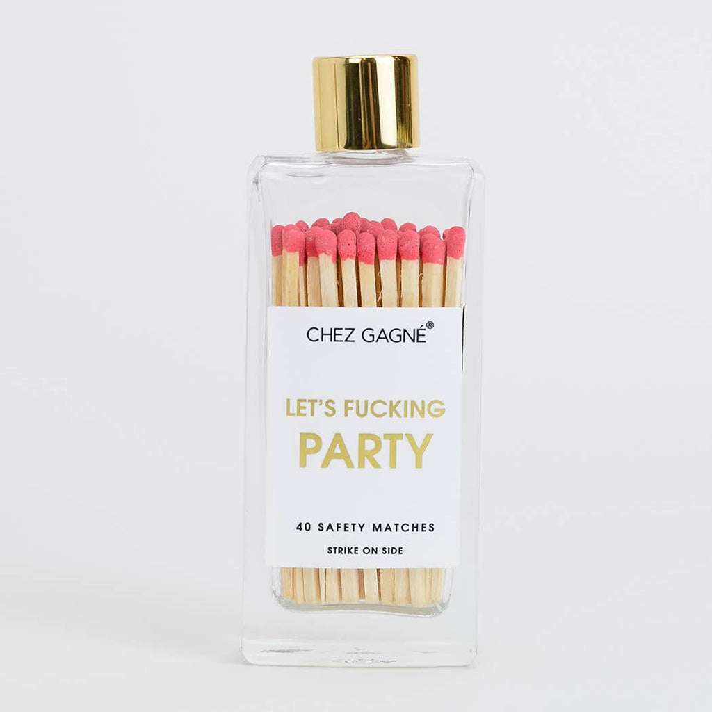 Let's Fucking Party Matches - Glass Bottle Matchsticks - Coral - cantiqLA