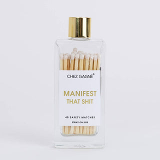 Manifest That Shit Matches - Glass Bottle Matchsticks - White - cantiqLA