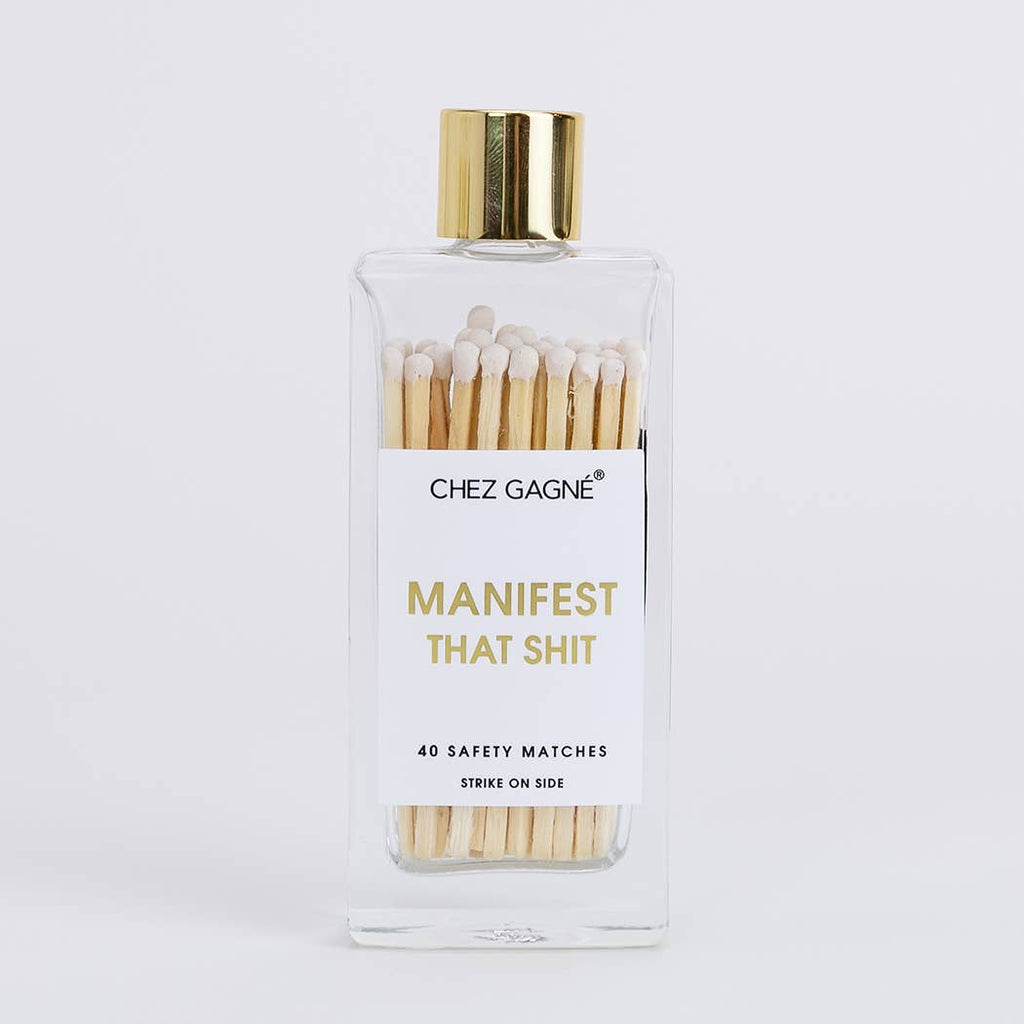 Manifest That Shit Matches - Glass Bottle Matchsticks - White - cantiqLA