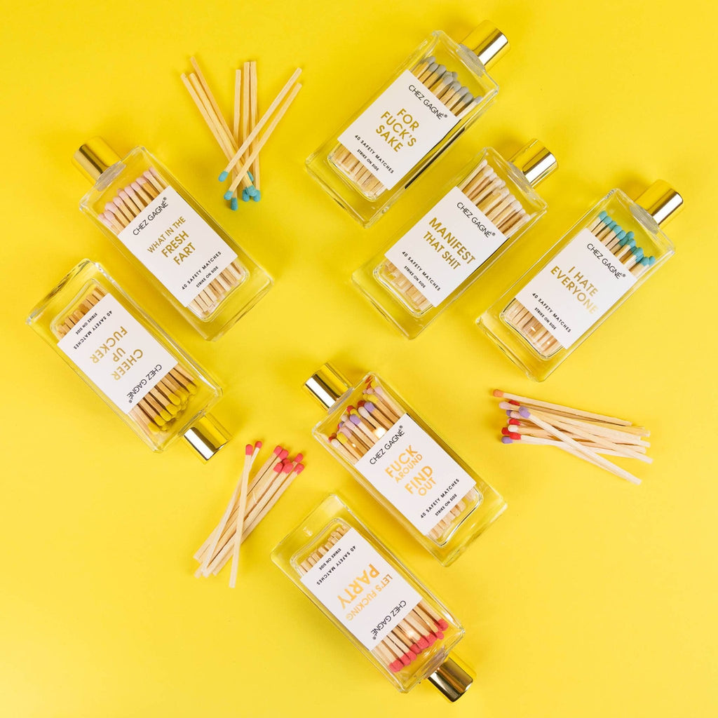 Manifest That Shit Matches - Glass Bottle Matchsticks - White - cantiqLA