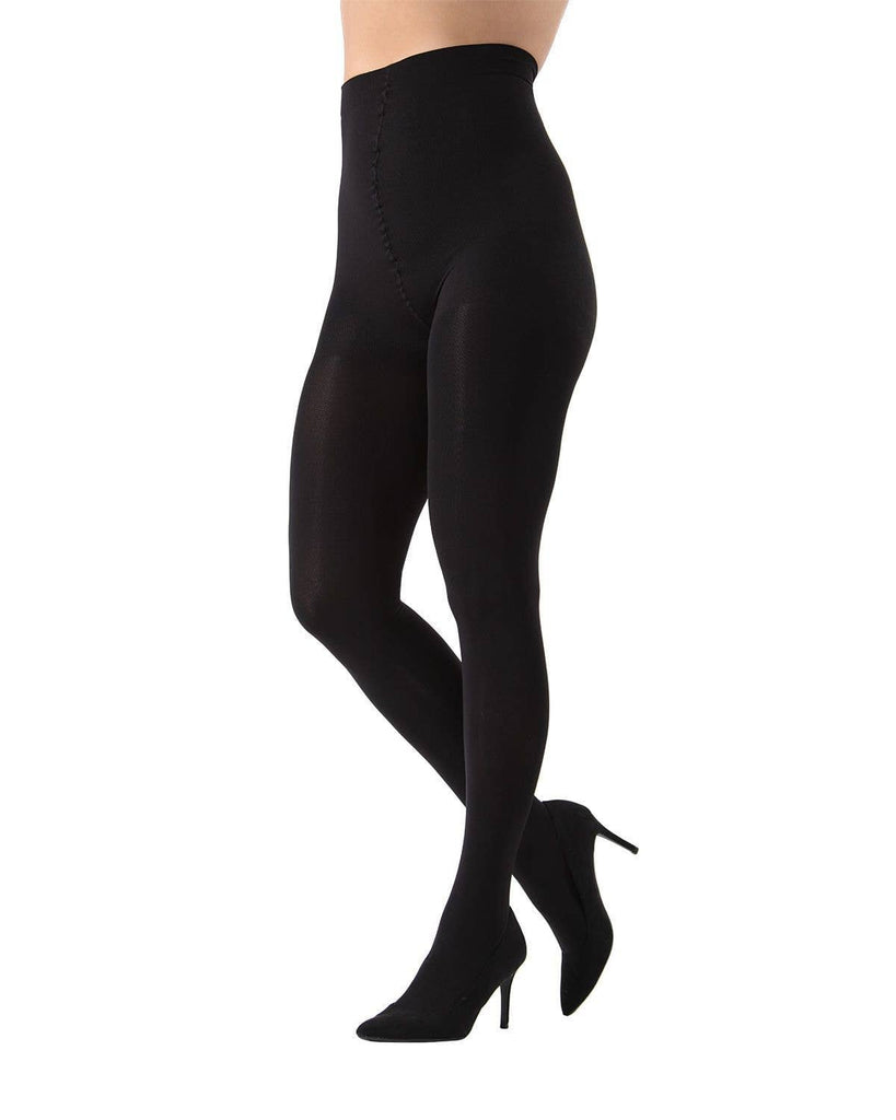 MeMoi Completely Opaque Control Top Tights: L-XL / Black - cantiqLA