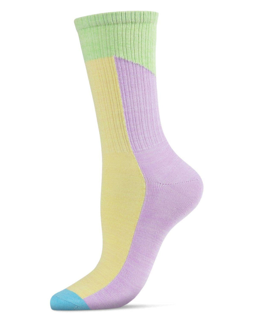 MeMoi Pastel Patch Crew Socks: Multi / 9 - 11 - cantiqLA