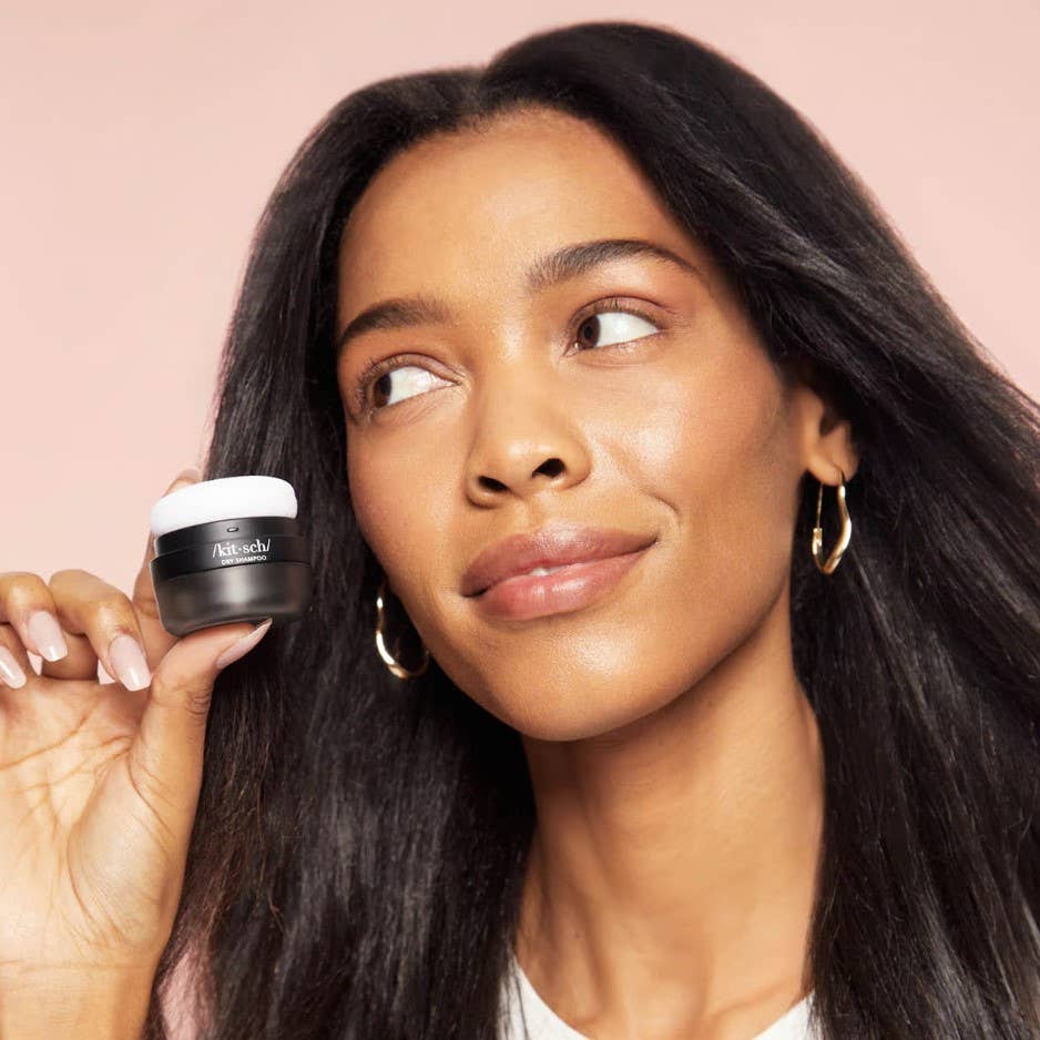 Volumizing Rice Protein Dry Shampoo - Dark Tinted Powder - cantiqLA