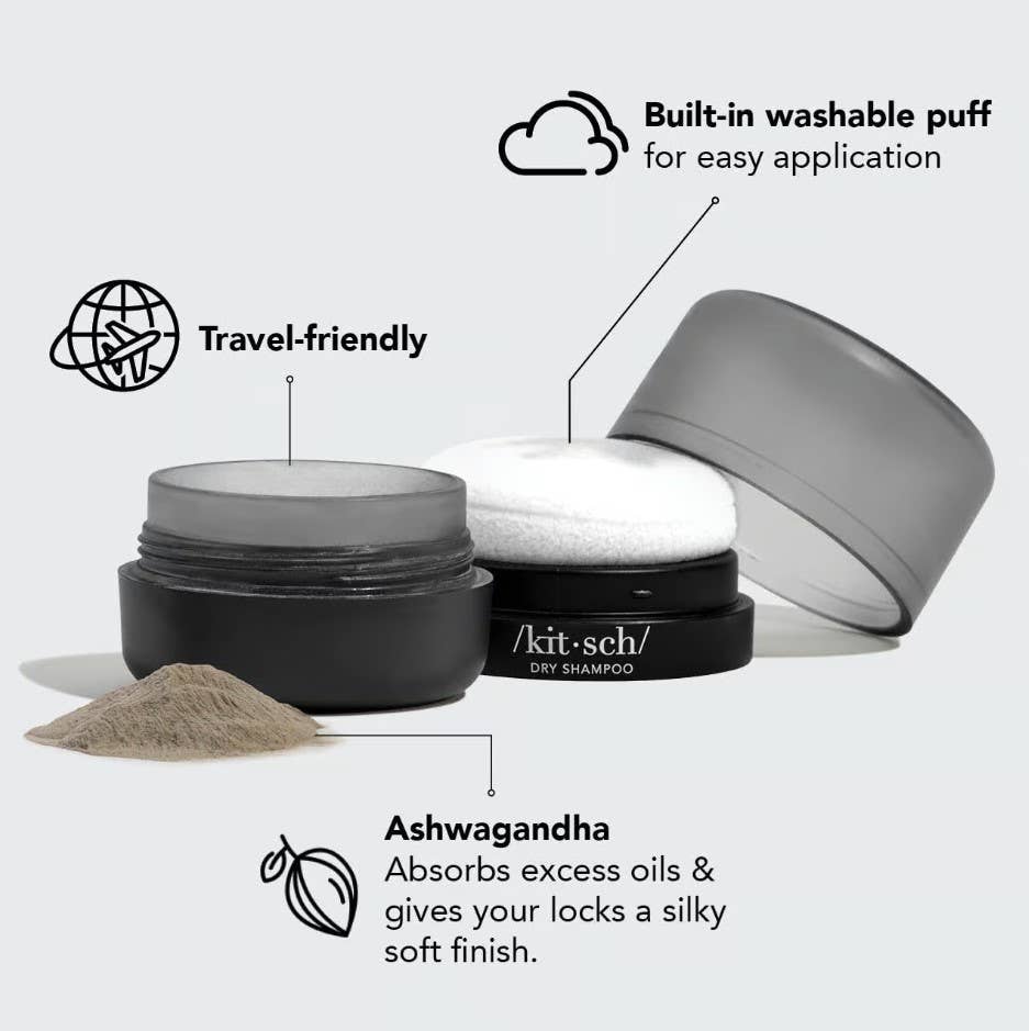 Volumizing Rice Protein Dry Shampoo - Dark Tinted Powder - cantiqLA