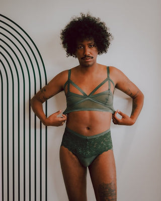Mesh Triangle Cut Out Bralette - cantiqLA
