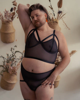 Mesh Triangle Cut Out Bralette - cantiqLA